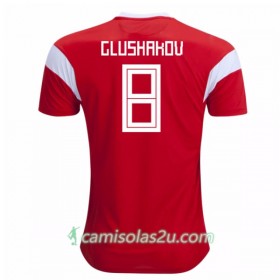 Camisolas de Futebol Rússia Glushakov 8 Equipamento Principal Copa do Mundo 2018 Manga Curta